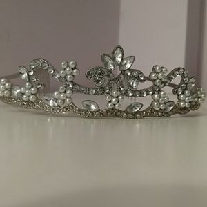 Silver Diamond and Pearl Tiara.